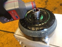 Filling the new Circle D torque converter