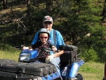 Me &amp; #2 grandson while camping in Montana's Little Belt Mountains 2013