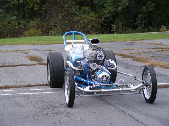 1959 Lyndwood dragster, found in a junk yard,restored & ran as a vintage exhibition dragster till they outlawed running them in '95 now just a "cackle car" for shows.