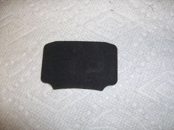It is about 1-1/2" x 2-1/4" foam about 1/16" thick.