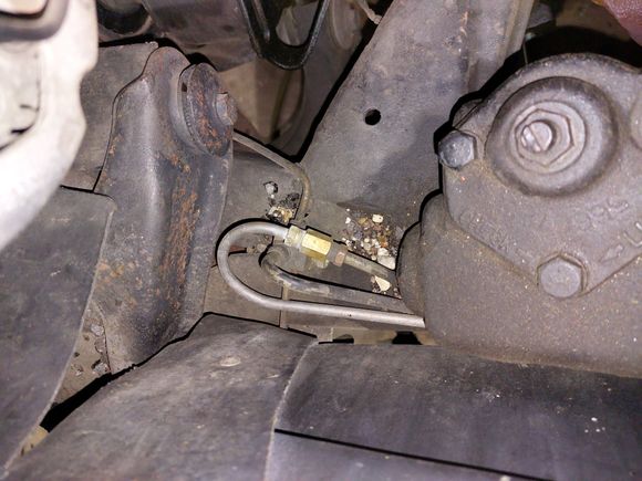 Union for new to old rear brake lines and plug for rear brake in distribution block 