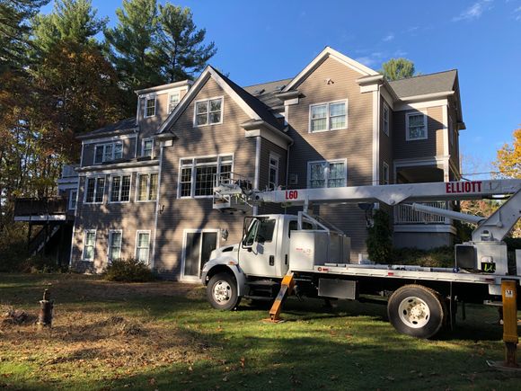 My 6-speed manual transmission International 4200 bucket truck.