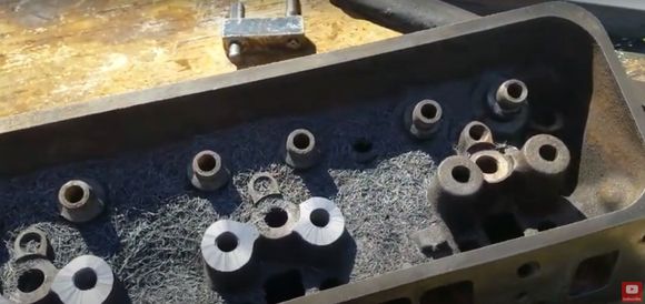 Press in stud head being cut down.