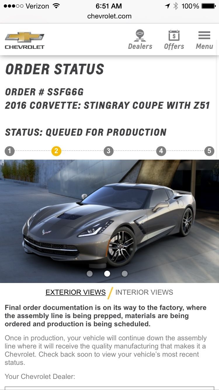 Chevy Order Tracking works for Z06's CorvetteForum Chevrolet