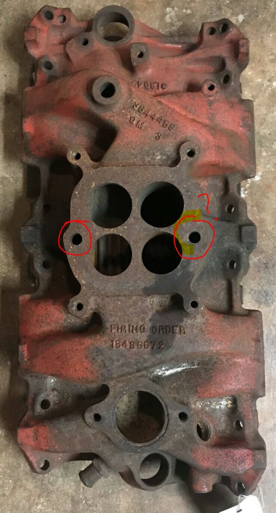 C2 GM Intake Manifold Mystery Holes CorvetteForum Chevrolet