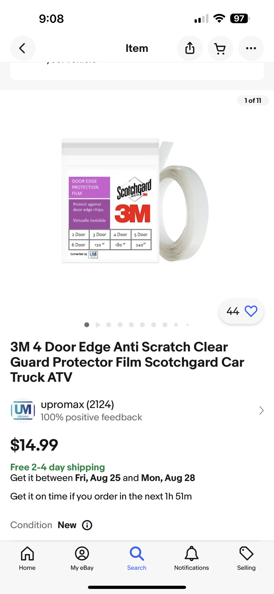 Door Edge Guard ScotchGard Scratch 3M Protection Film Clear Invisible
