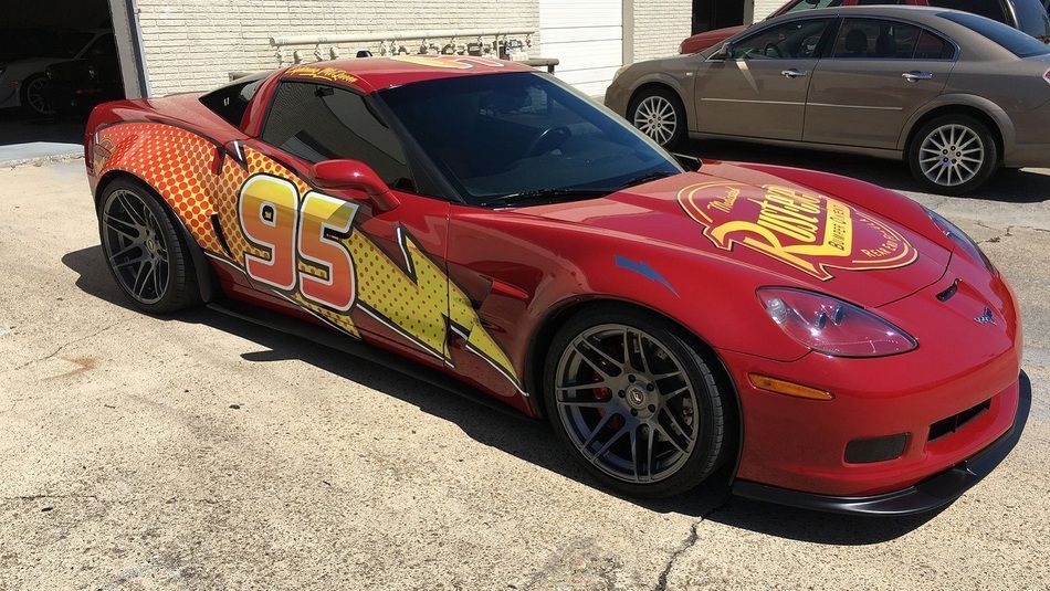 Lightning McQueen C6 Corvette Brings Smiles to Sick Kids