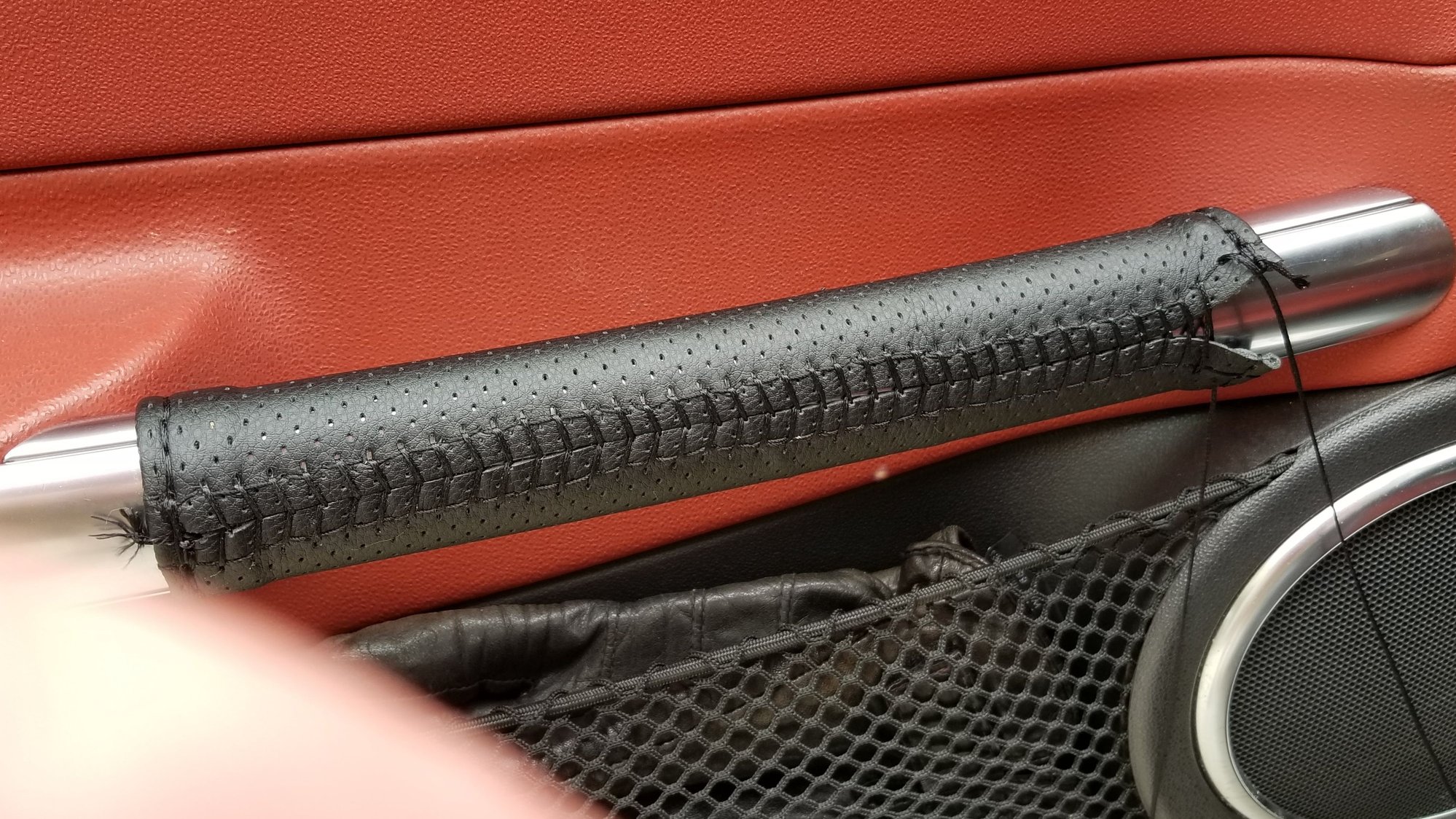 Wrapped interior door handles no more getting stabbed by peeling