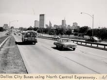 1962 looking south on North Central Expressway at downtown