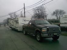 Daisy pullin my buddies 40' 10,000lbs camper from the park to his house