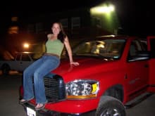 I finally got a picture of my and my truck! woot!  so yeah it was like 1:30 am and me and becky were at the duck club in sutter hanging out . It was a long night.