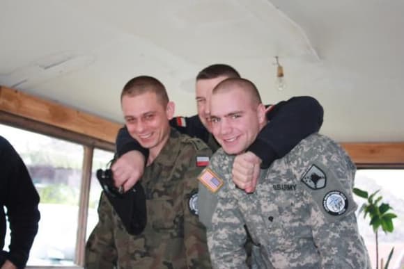 me and a couple of polish guys i worked with. they are some awesome guys and i will miss them.