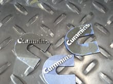 I don't like stickers, and I wanted a period correct Cummins emblem.  I scored these from some GenSet rocker covers.