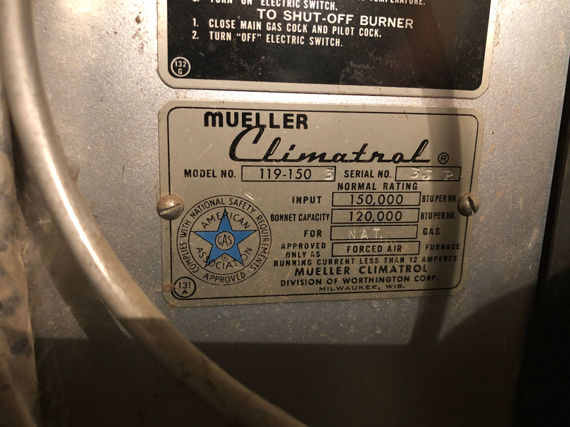 Line Voltage Thermostats w/ Old Mueller Climatrol Gas Furnace