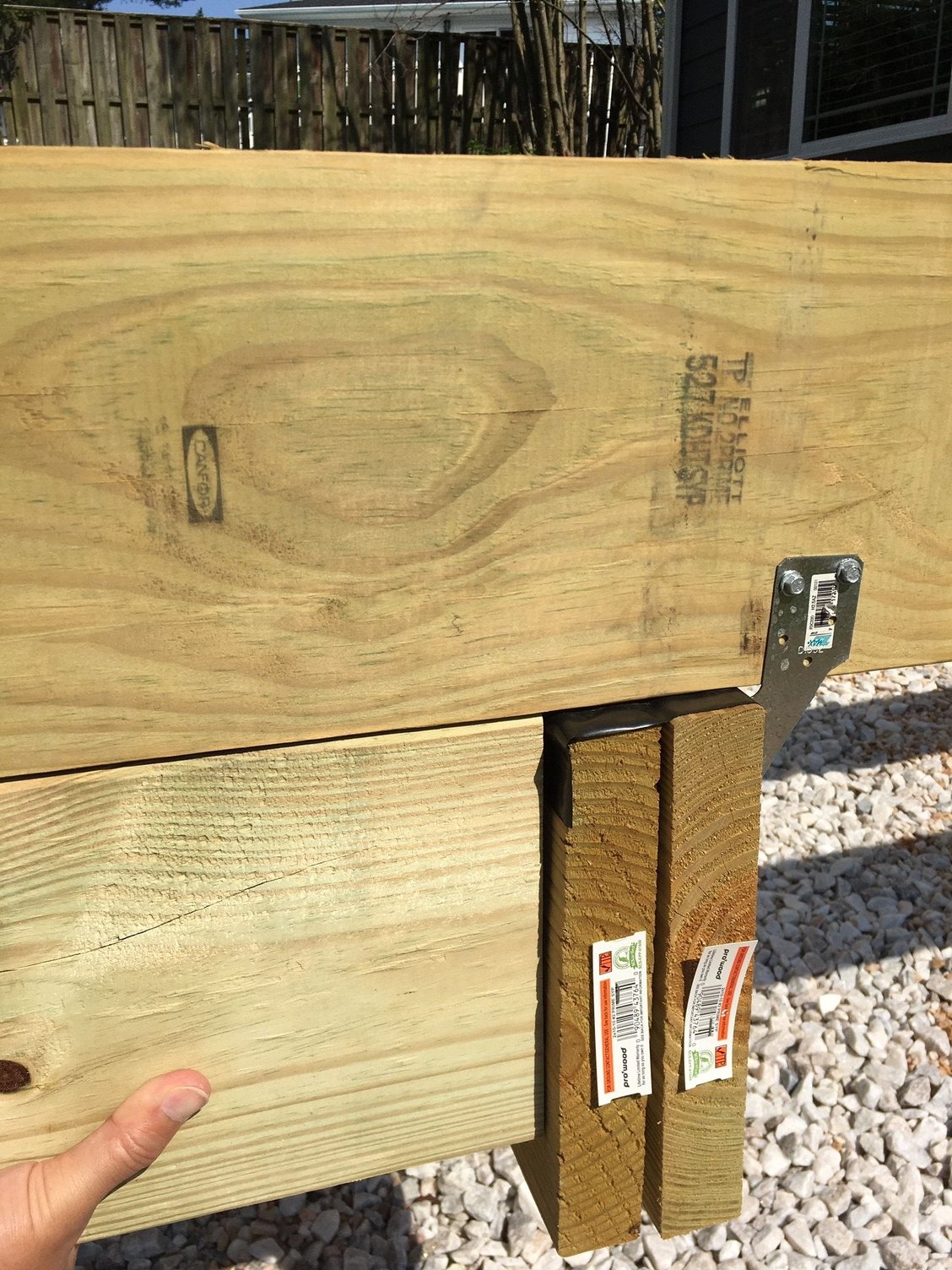 deck stair attach to 2X8 end joist Community Forums