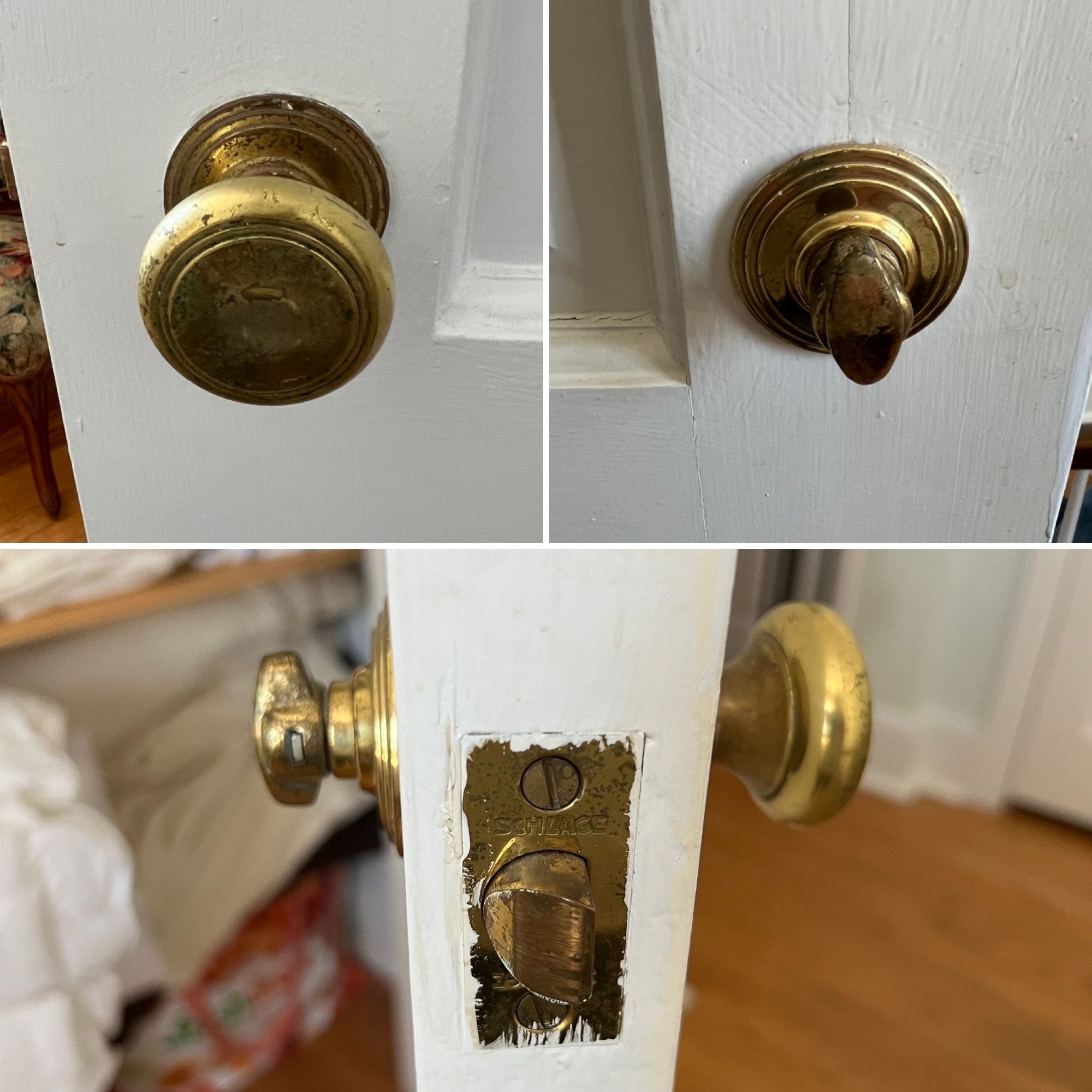 Antique Schlage privacy knob locked from inside