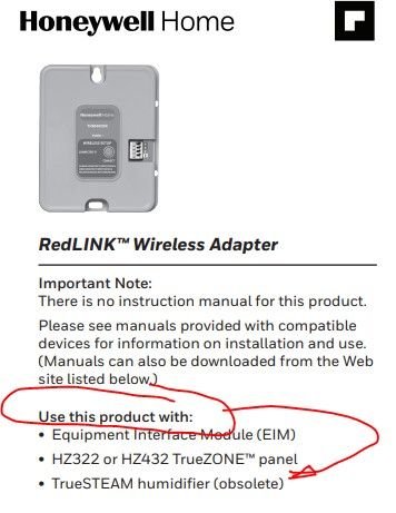 Honeywell Wireless Adapter For Use With RedLINK Thermostats and TrueZONE  Systems - THM4000R1000