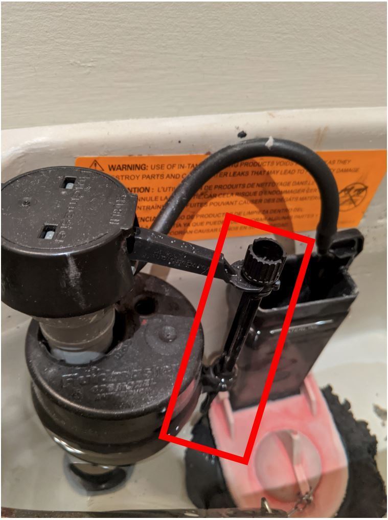 Toilet tank water not refilling; clean or replace flush valve