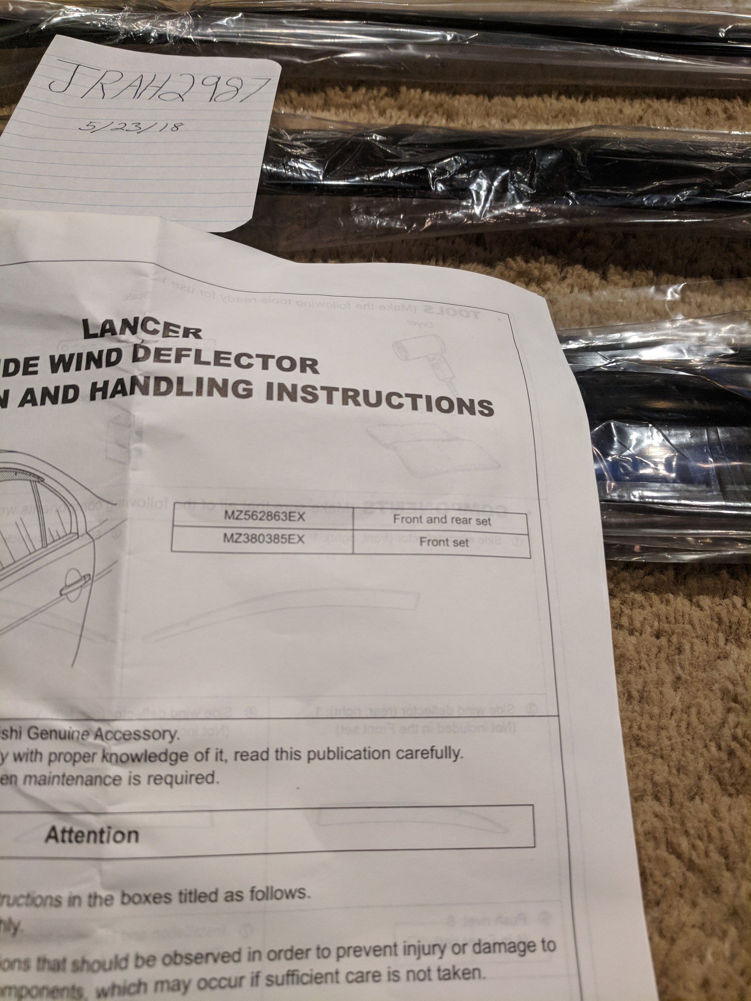 Exterior Body Parts - Evo X OEM Rain Guards - Brand New - New - 2008 to 2015 Mitsubishi Lancer Evolution - 2008 to 2015 Mitsubishi Lancer - St. Peters, MO 63376, United States