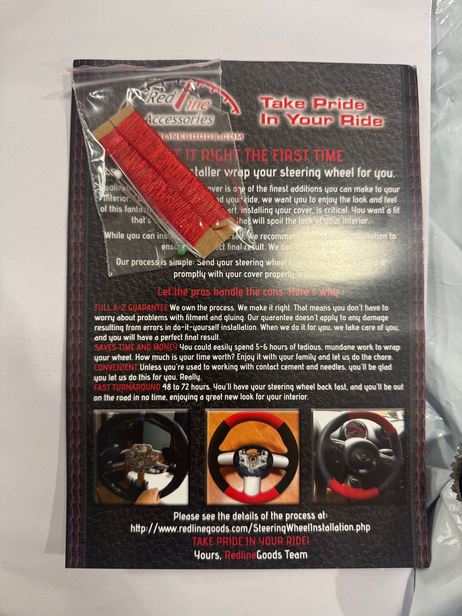 Interior/Upholstery - Redline good steering wheel cover - New - -1 to 2026  All Models - Poplar Grove, IL 61065, United States