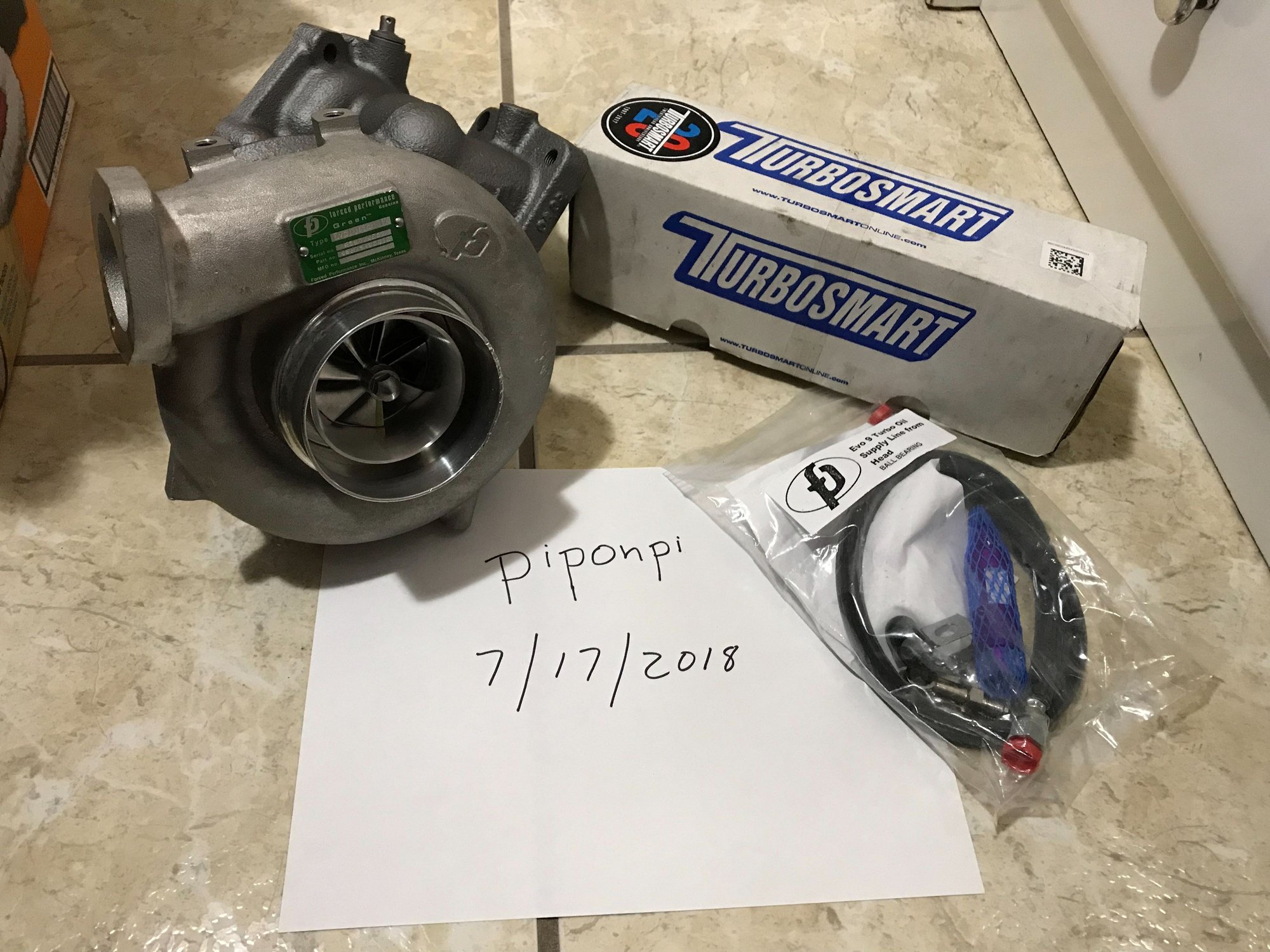 Engine - Power Adders - FP Green Ball Bearing Turbo, Wastegate Turbosmart, FP Oil Line Kit - New - 2003 to 2006 Mitsubishi Lancer Evolution - Coamo, Puerto Rico