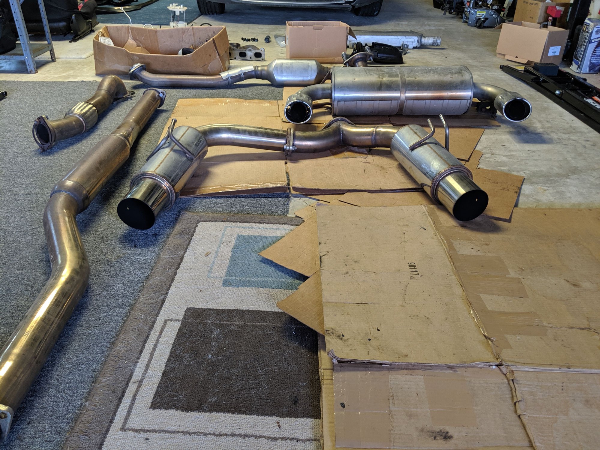 2014 Mitsubishi Lancer Evolution - Full custom stainless steel Evo X catback dual exhaust with 2 muffler tips and a resonator, 3in - Engine - Exhaust - $500 - Pearland, TX 77578, United States