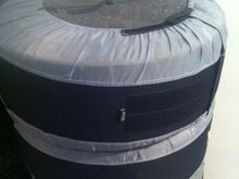 Felt padding ones onto the face of each wheel.