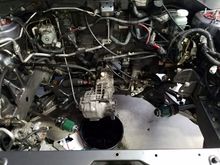 Empty Engine Bay with beat, nasty, transfer case used to replace the "built" pos unit I had.