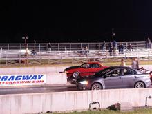 F'ing Mustang trailer queen got beat 60' by daily driven Evo!