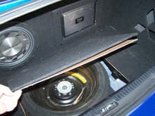 Finished Custom Pioneer Trunk. A false floor and hidden piano hinge was installed to allow access to the spare tire.