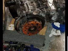 Still mounted to engine