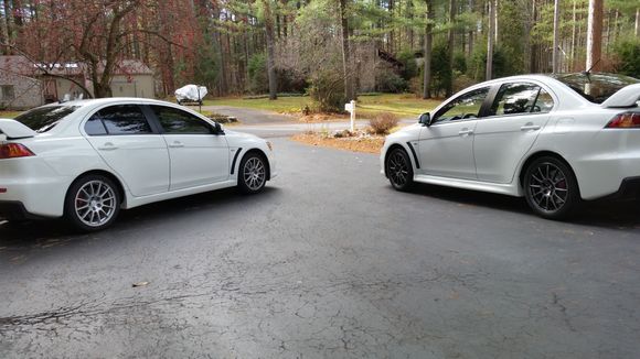 My 2008 Evo X with my 2015 Final Edition