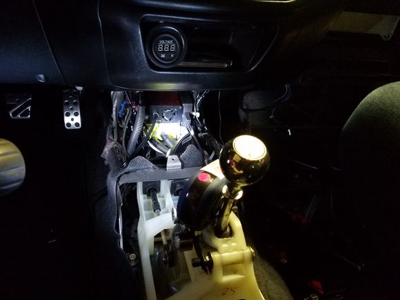 Inspecting location and determining layout.  Here you can see the Power inverter and HDMI to RCA converter side by side