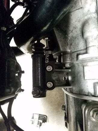 New slave cylinder with radium clutch fork stopper