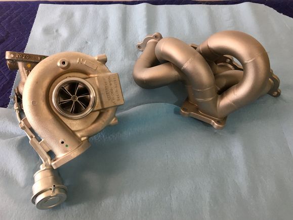BBK Full BB Turbo W/ JM FAB Manifold Shot Peened Finish