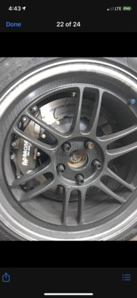 Caliper behind rim