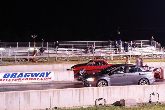 F'ing Mustang trailer queen got beat 60' by daily driven Evo!