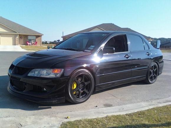 Stock evo 8 wheels painted black