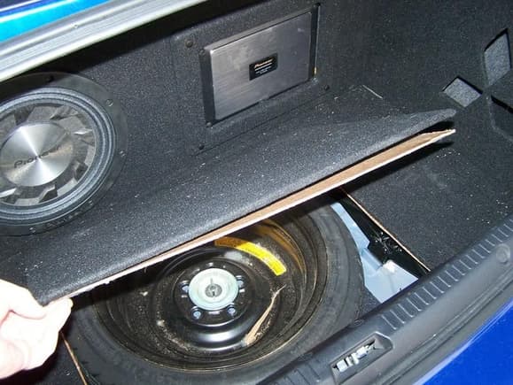 Finished Custom Pioneer Trunk. A false floor and hidden piano hinge was installed to allow access to the spare tire.