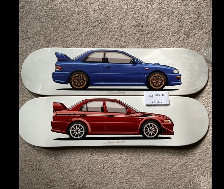 FS Evo and Other JDM Skateboard Decks EvolutionM Mitsubishi Lancer and Lancer Evolution