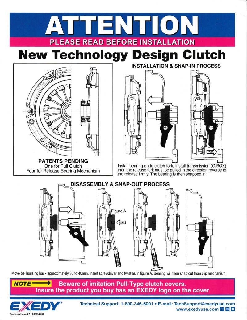 ^ Exedy included 3 pages of fitting instructions in the box. This is page 1.