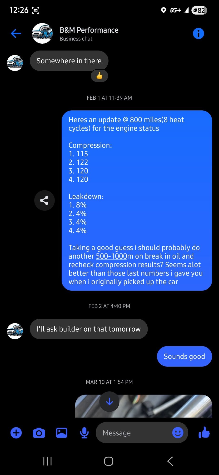They never chimed in what i should do because i had problems. Just went ahead with extended break in. Again wheres the customer support with this so called great shop?
