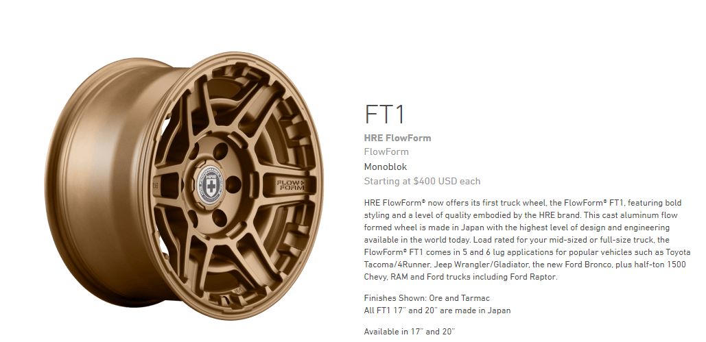 Authorized HRE Dealer: HRE FT1 17