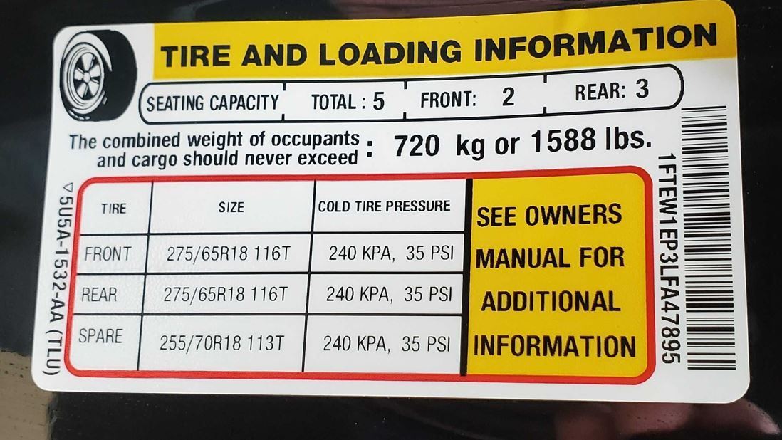Wheel Pressure Even Tires Ford F150 Pricing