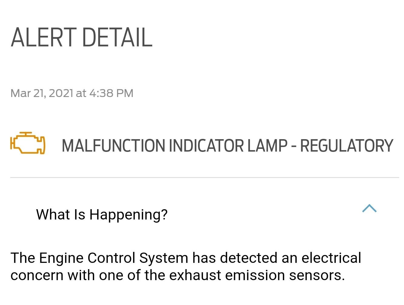 Check Engine Emission sensor. 2.7l E.B. 2000 miles on engine Ford
