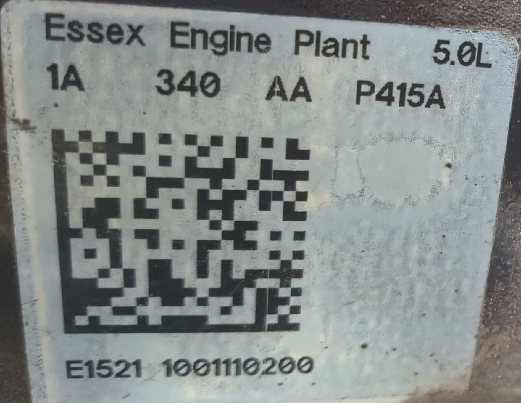 Is there a way to recover original VIN from engine sticker