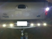 6 eagle eye LED's spliced into reverse lights. Replaced reverse bulbs with LED's also.