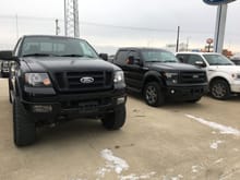 old truck on the left ,newer one on the right 2013 fx4 5.0
