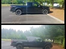 Before and after, before new wheels and tires. I also installed a rear AAL
