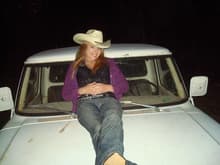Me gettin ready to go out, kickin it on the truck.